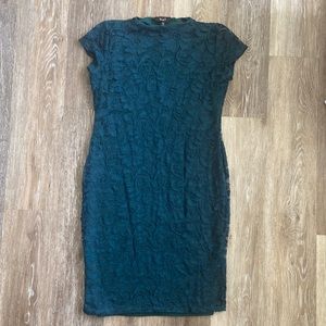 Green floral lace dress